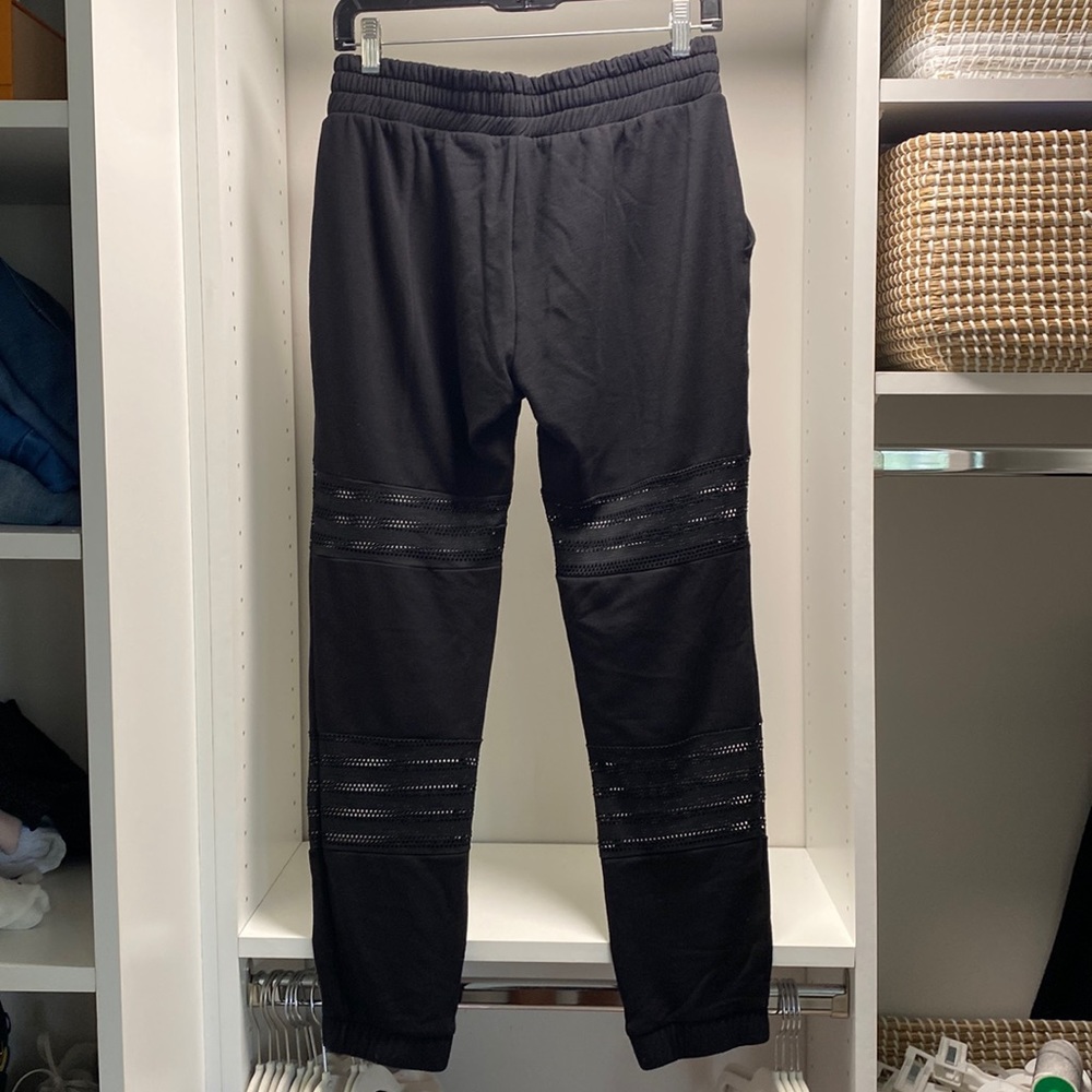 Beyond yoga mesh peep joggers
